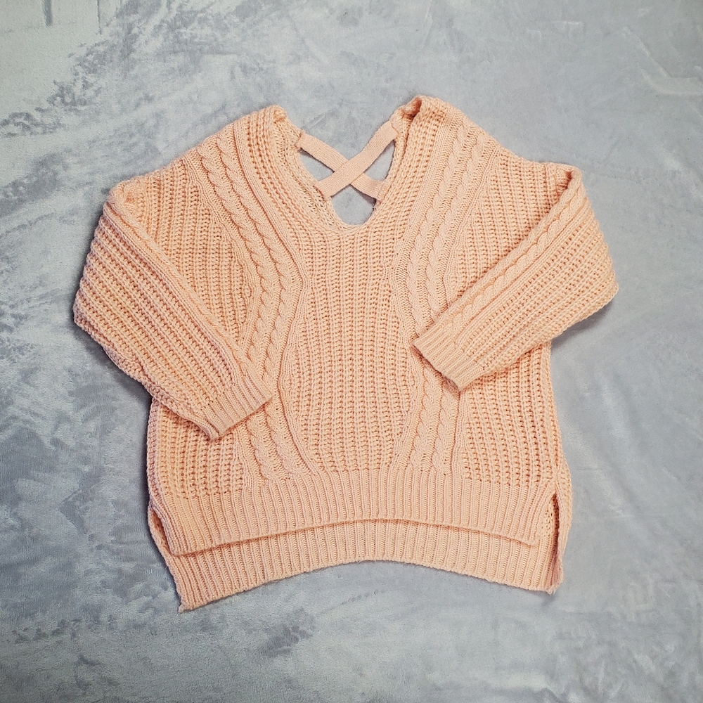 Comfy Oversized Coral Cabled Sweater By Polaris From YesStyle
